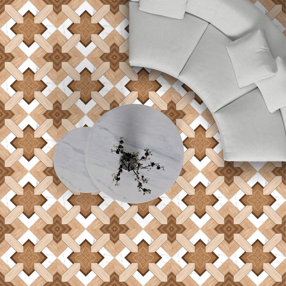 Kendinden Yapışkanlı PVC Duvar & Zemin Kaplama 30x30 cm Suya Dayanıklı Dekoratif Panel